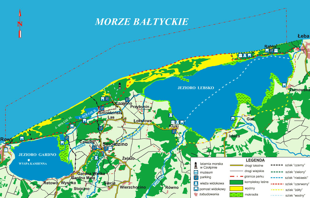 Mapa Wybrzeże Słowińskie